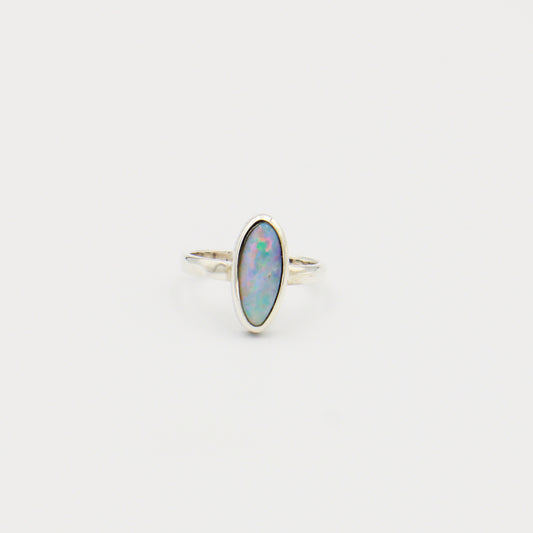 Australian Opal Marquis Doublet Ring Size 6