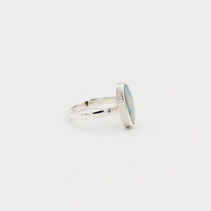 Australian Opal Marquis Doublet Ring Size 6