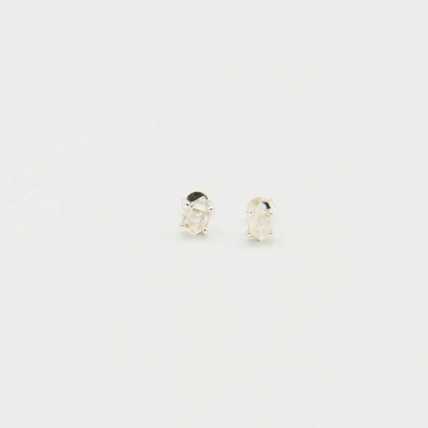 Herkimer Diamond Prong Sterling Studs