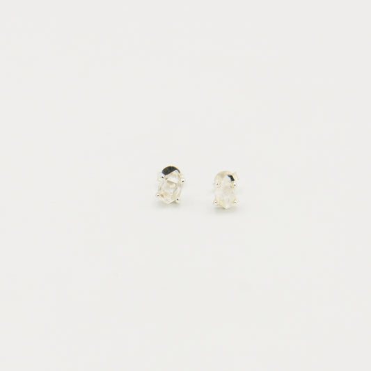 Herkimer Diamond Prong Sterling Studs