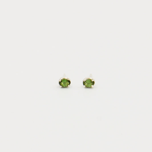 Tsavorite Round Prong Sterling Studs