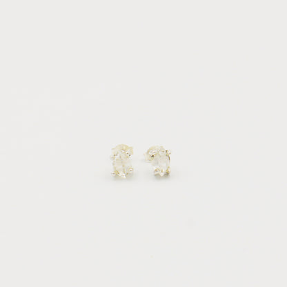 Herkimer Diamond Prong Sterling Studs
