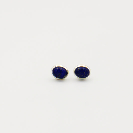 Lapis Lazuli Oval Sterling Studs