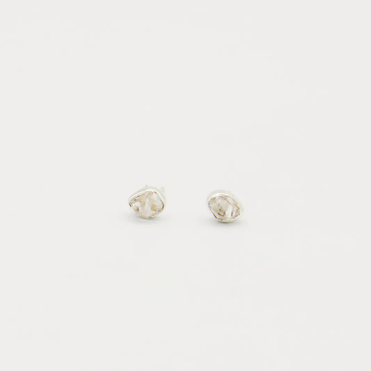 Herkimer Diamond Bezel Sterling Studs