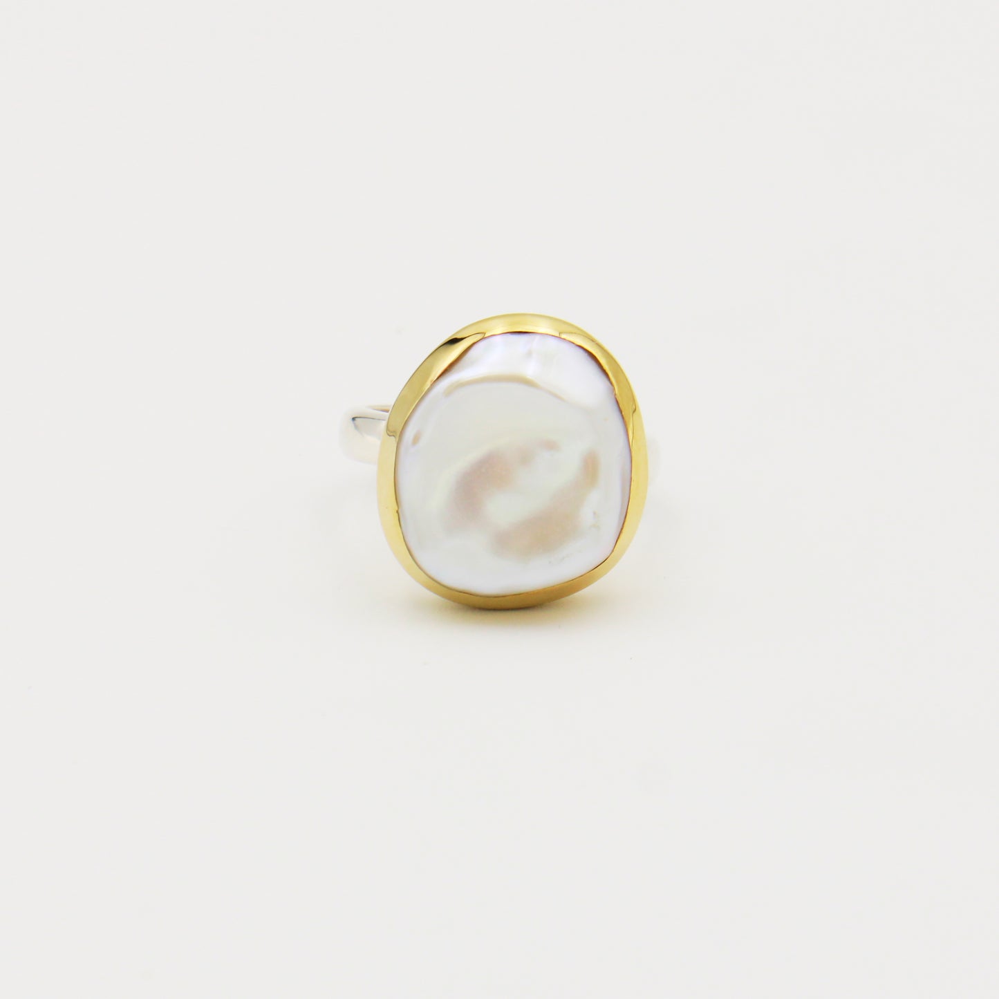 Baroque Pearl GP Sterling Ring Size 9