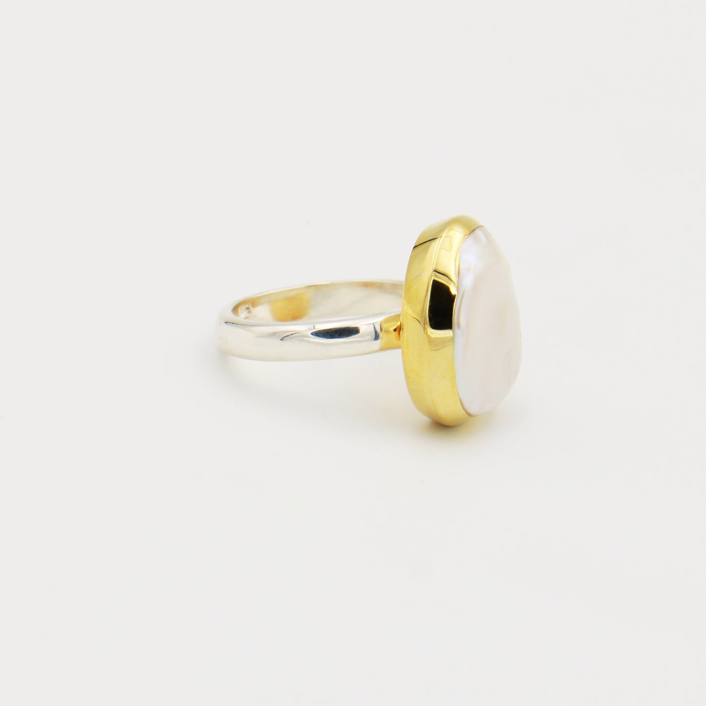 Baroque Pearl GP Sterling Ring Size 9