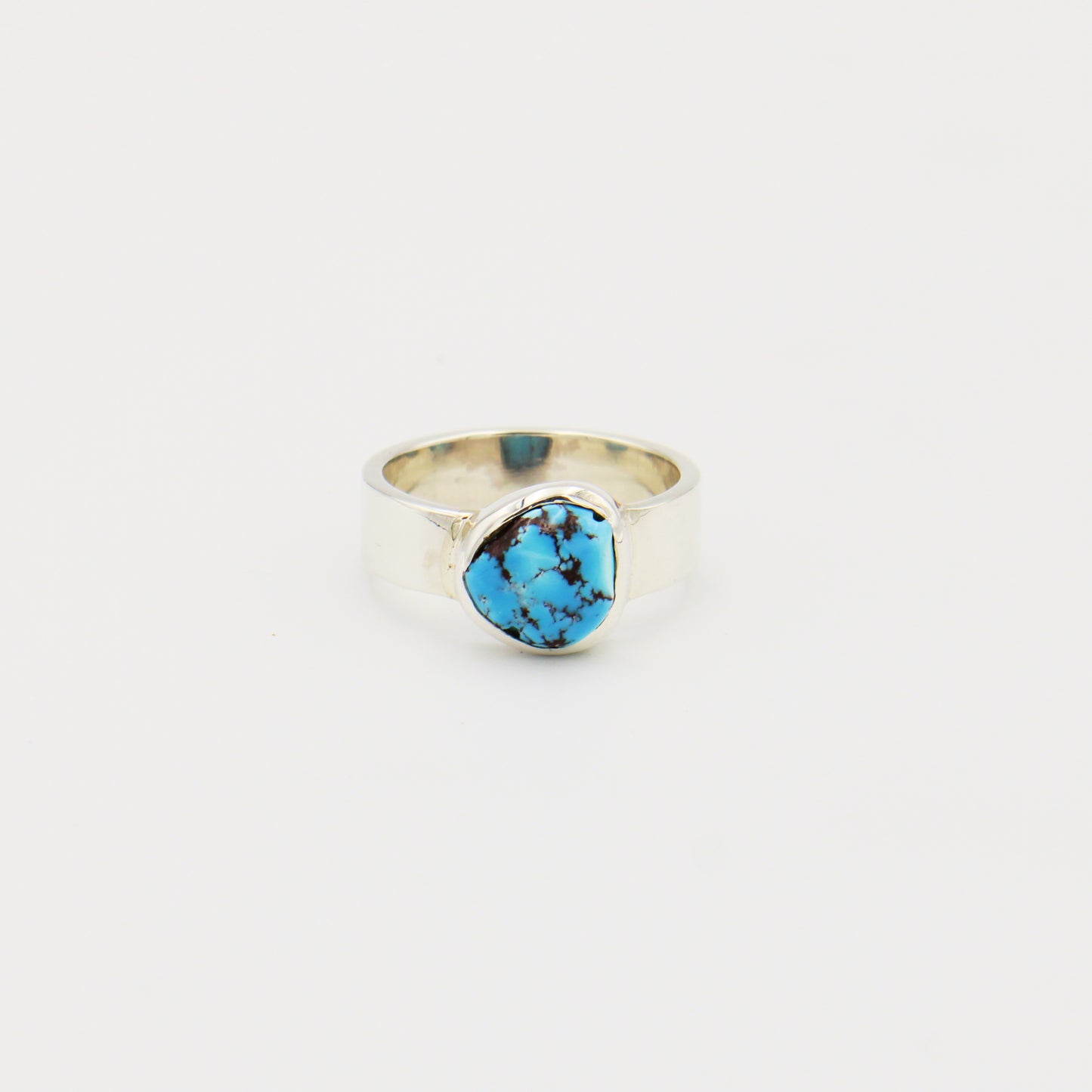 Turquoise Sterling Wide Ring Size 9