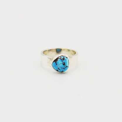 Turquoise Sterling Wide Ring Size 9