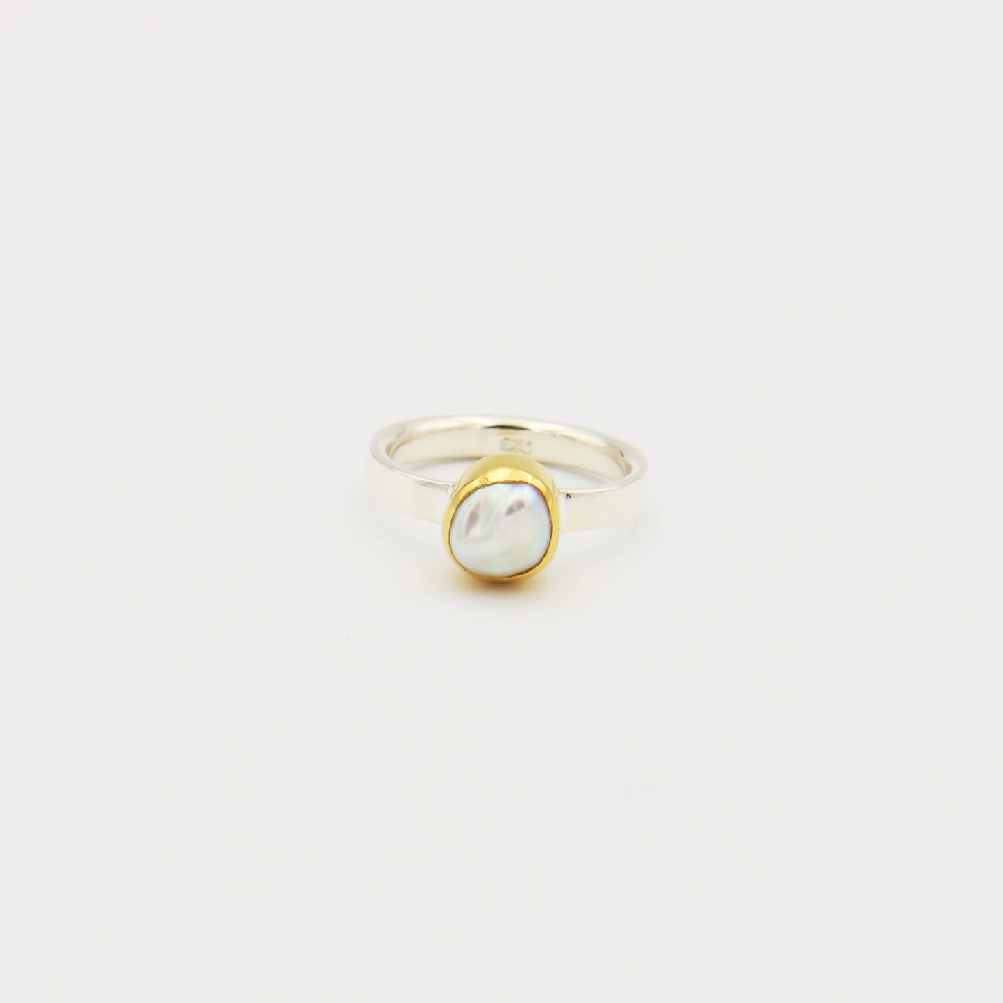 Baroque Pearl GP Sterling Ring Size 7