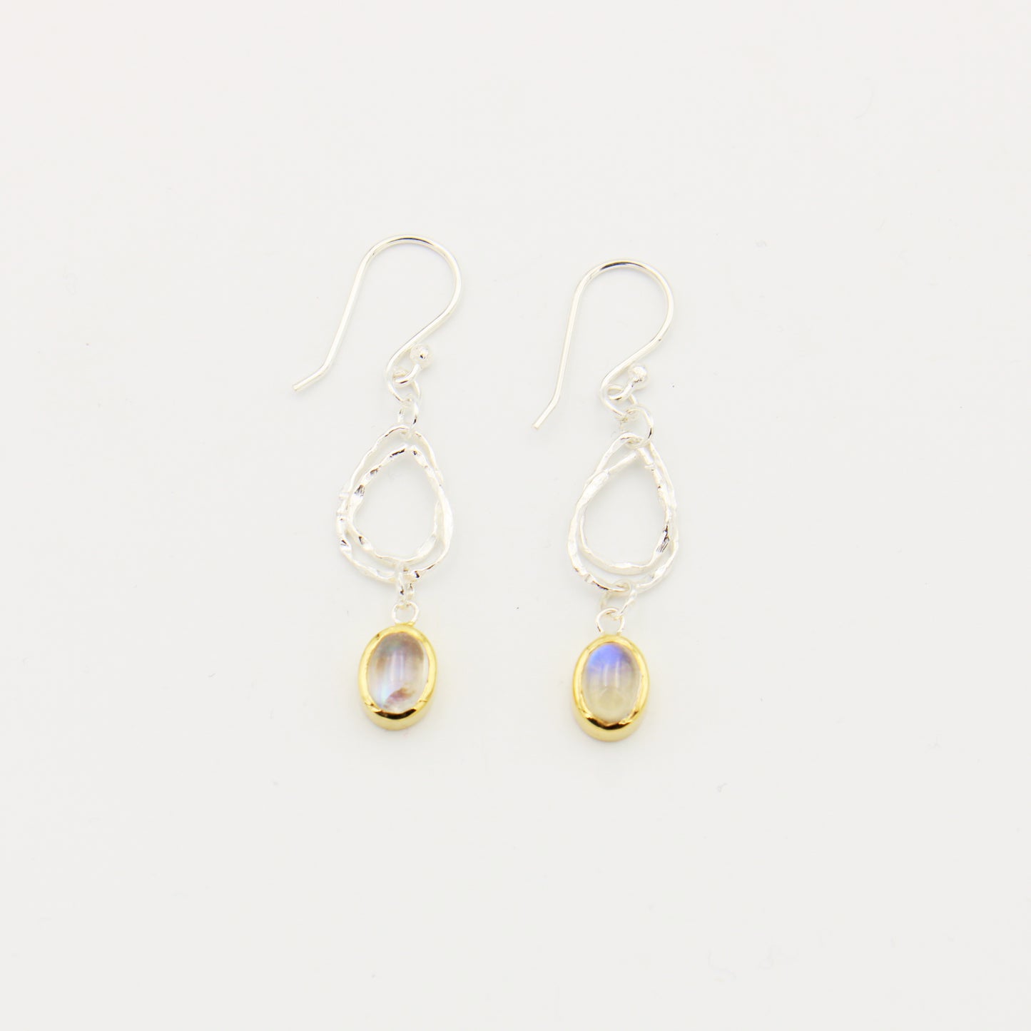 Moonstone GP & Double Sterling Nest Drop Earrings