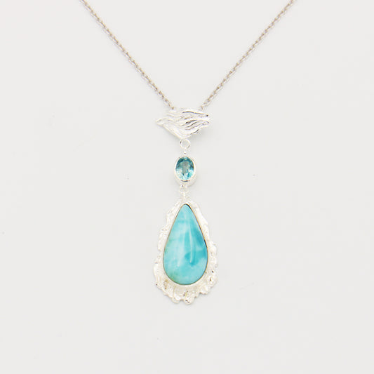 Larimar & Blue Topaz Statement Necklace