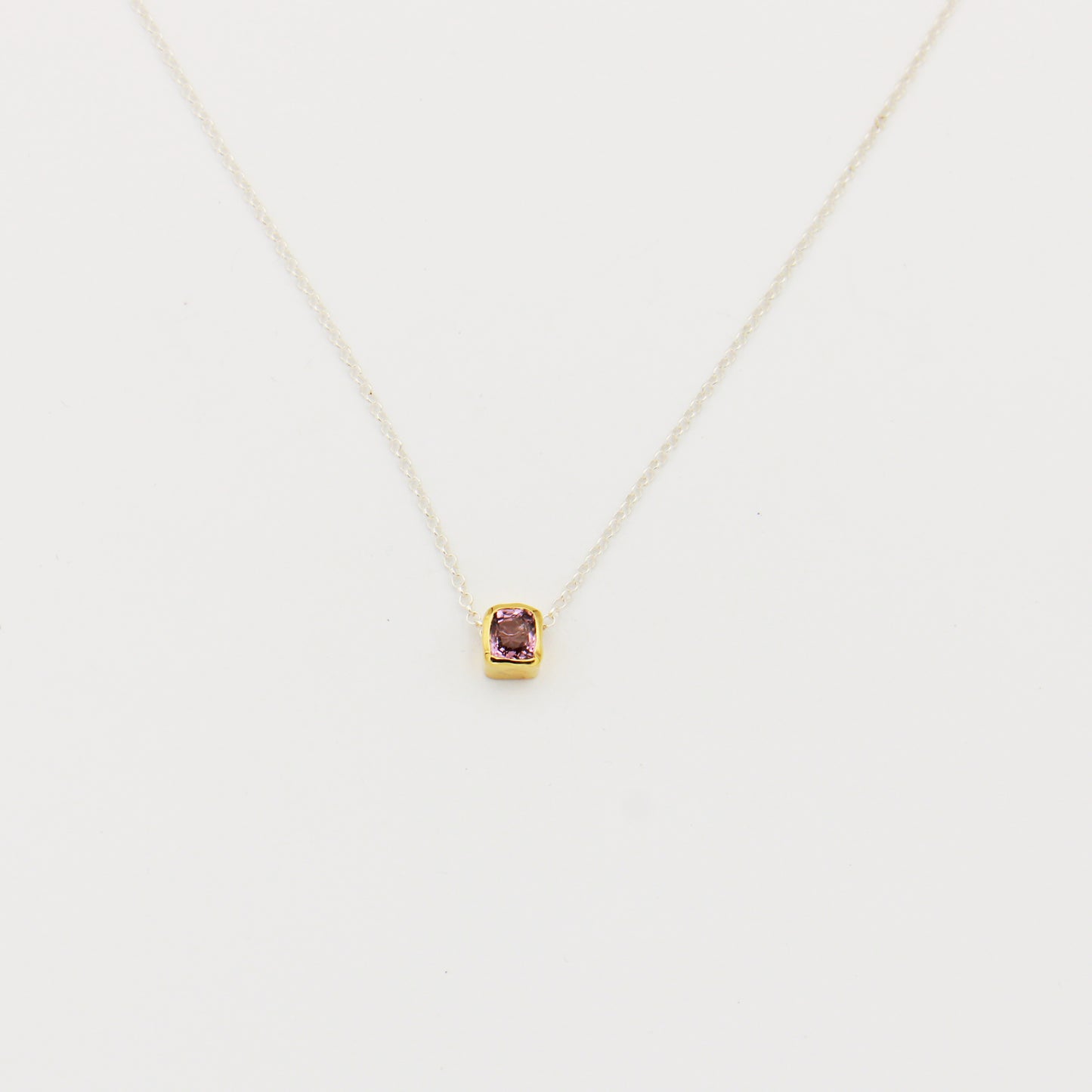 Pink Spinel GP Sterling Necklace 17"-18.5"