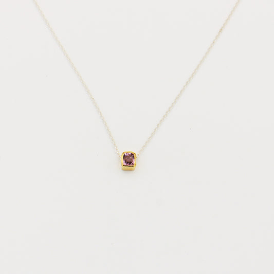 Pink Spinel GP Sterling Necklace 17"-18.5"