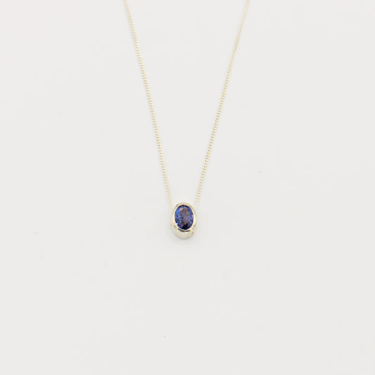 Tanzanite Sterling Silver Necklace 17.5"-19"