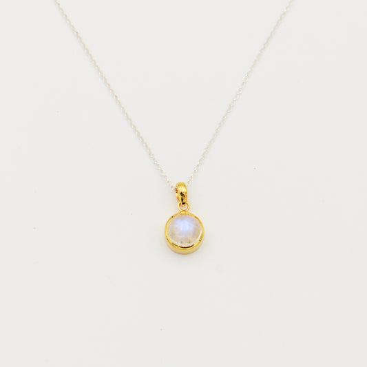 Moonstone GP Sterling Necklace 17"-18.5"