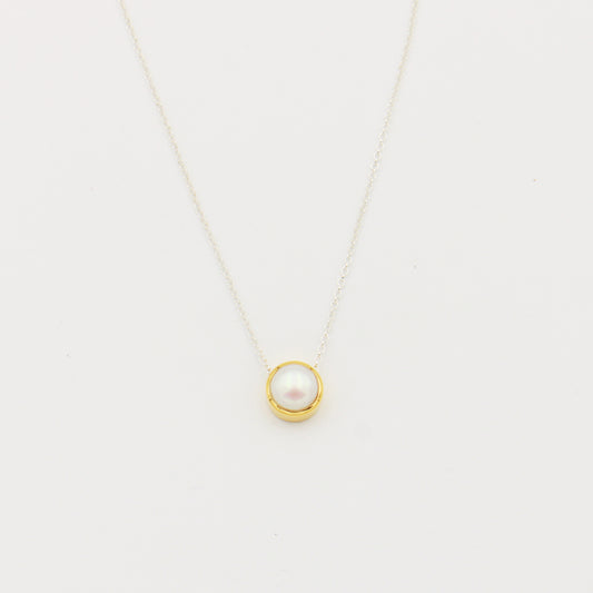Freshwater Pearl GP Sterling Necklace 17.5"-19"