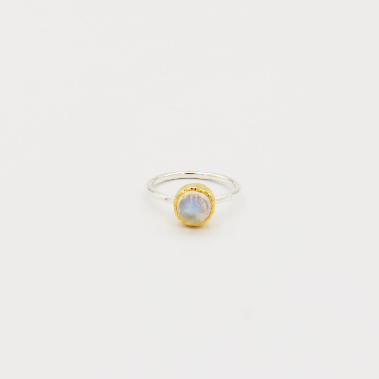 Rainbow Moonstone GP Sterling Ring Size 7.5