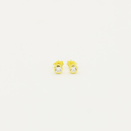 18k Gold Filled Round CZ Studs 5mm