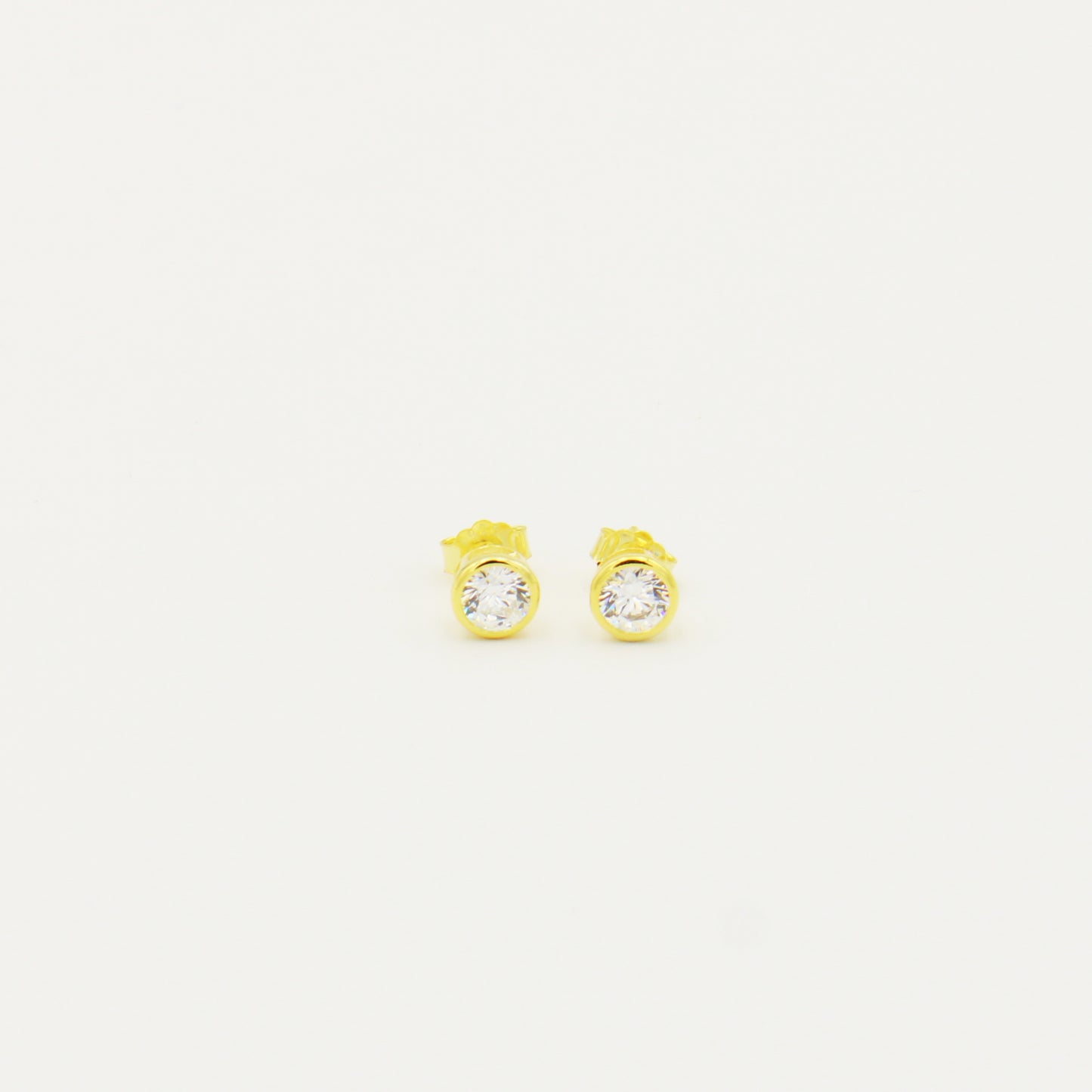 18k Gold Filled Round CZ Studs 6mm