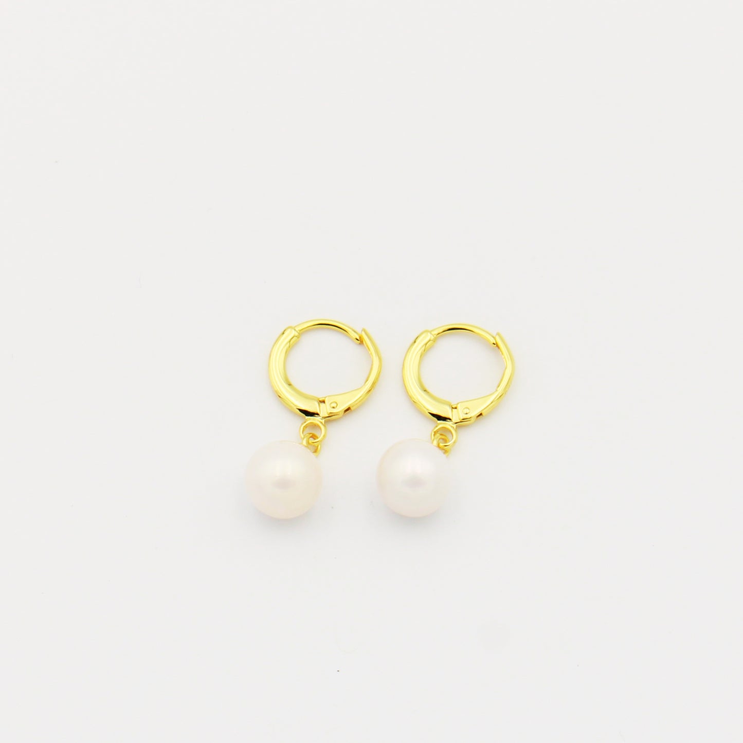 18k Gold Filled Pearl Drop Hoops