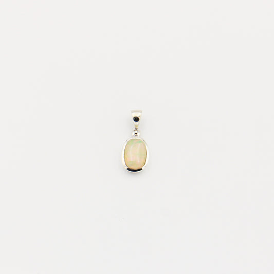 Ethiopian Opal Oval Sterling Pendant