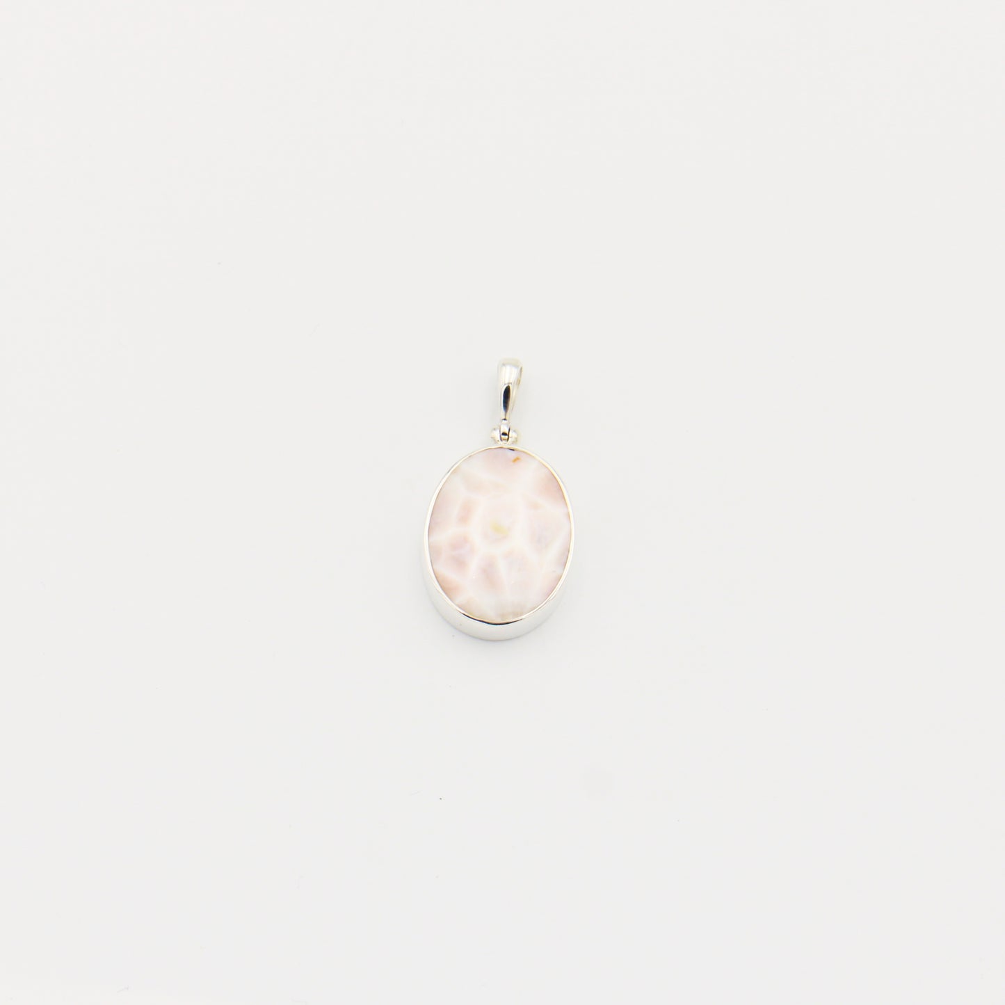 Natrolite Oval Sterling Silver Pendant
