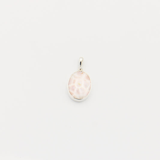 Natrolite Oval Sterling Silver Pendant