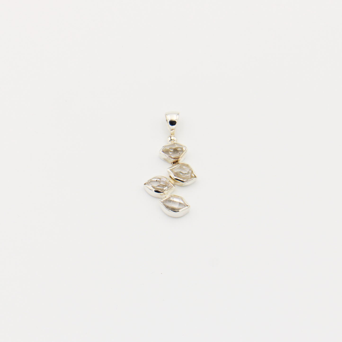 Herkimer Diamond Four Stone Sterling Pendant