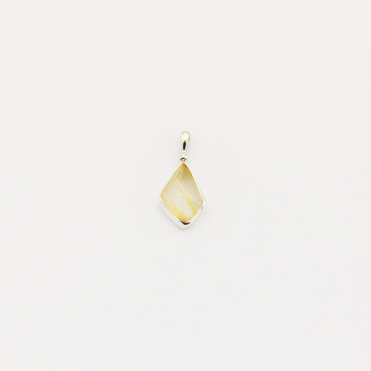 Rutilated Quartz Ovoid Sterling Pendant