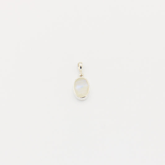 Moonstone Oval Sterling Silver Bezel Pendant