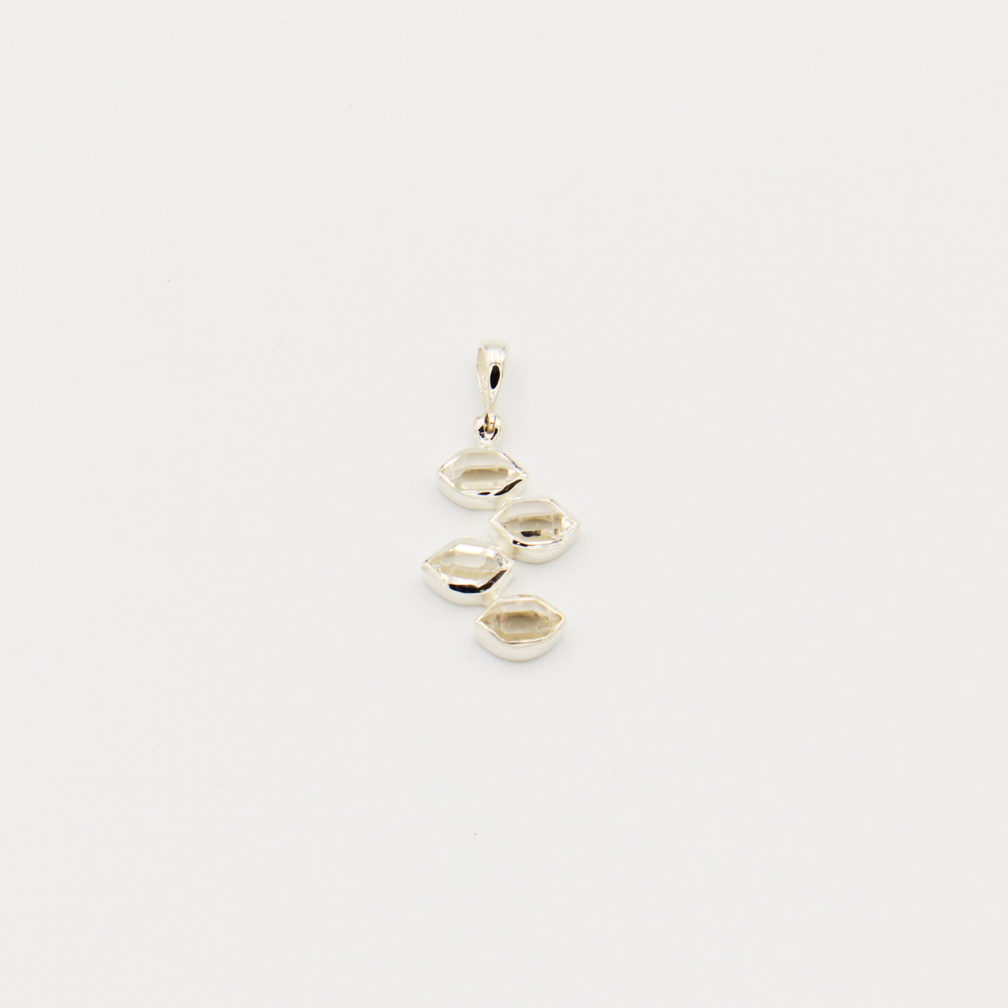 Herkimer Diamond Four Stone Sterling Pendant