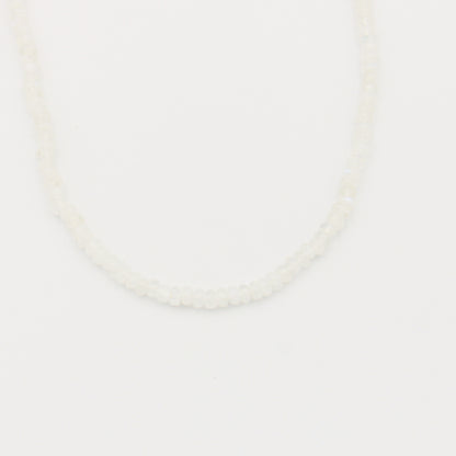 Moonstone Beaded Sterling Necklace 4mm - Adjustable