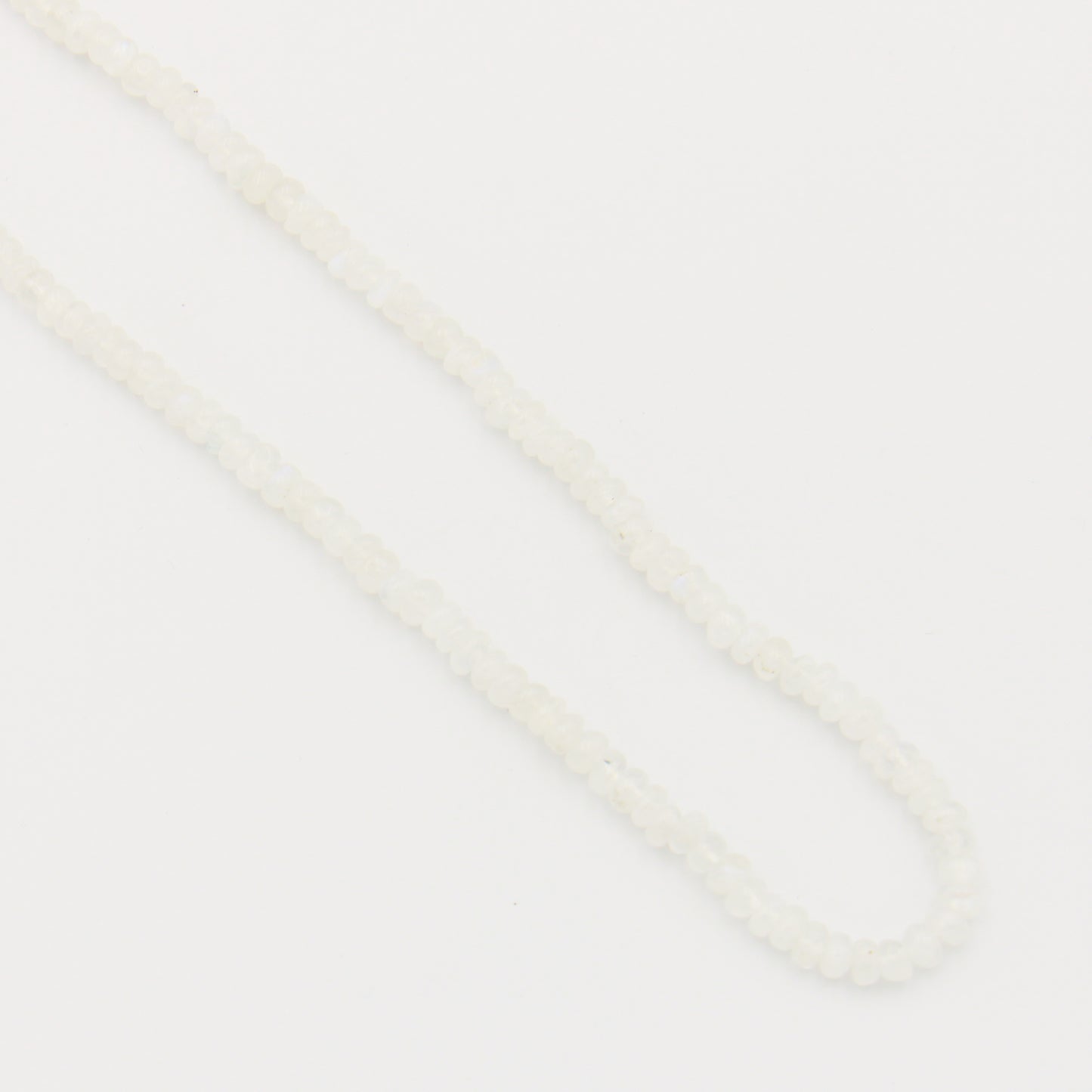 Moonstone Beaded Sterling Necklace 4mm - Adjustable