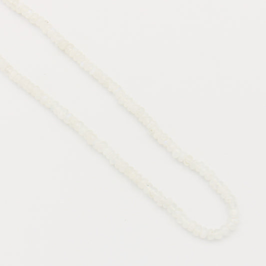 Moonstone Beaded Sterling Necklace 4mm - Adjustable