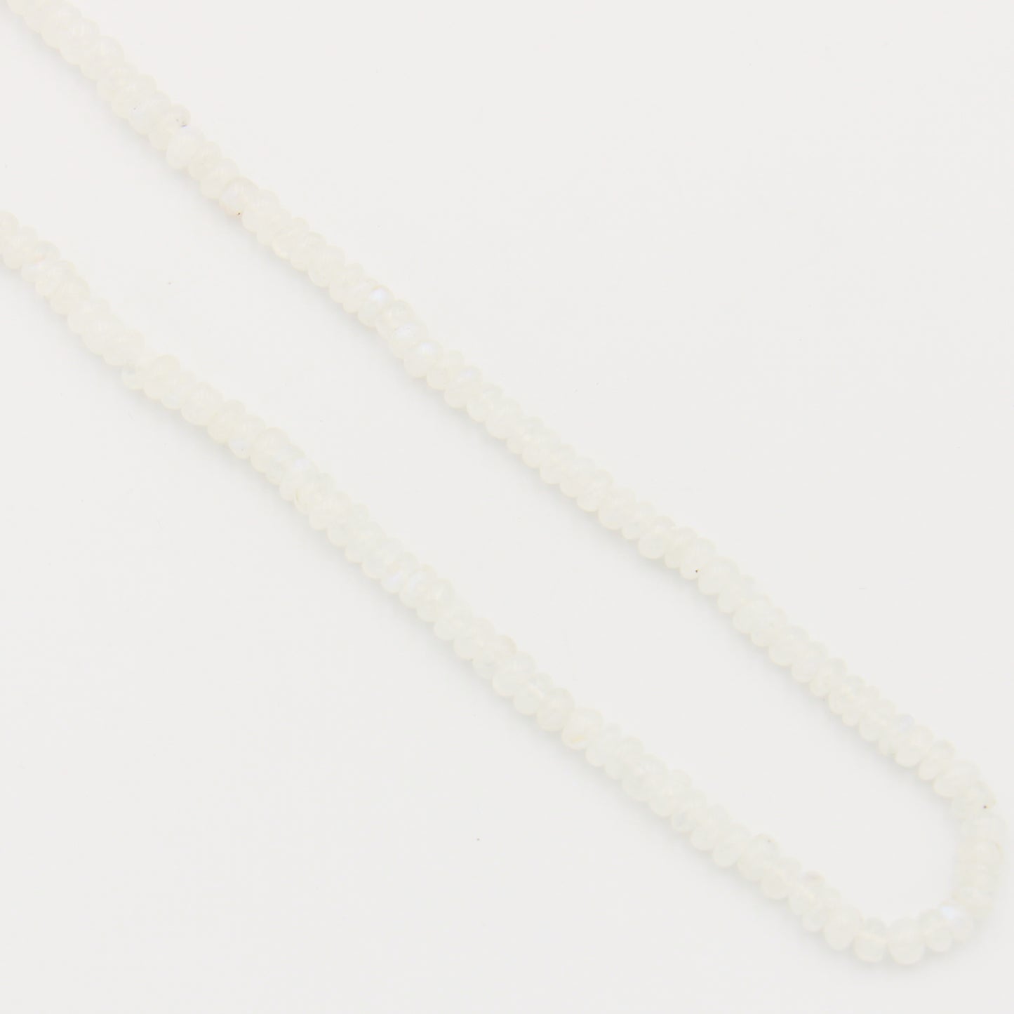 Moonstone Beaded Sterling Necklace 5mm - Adjustable