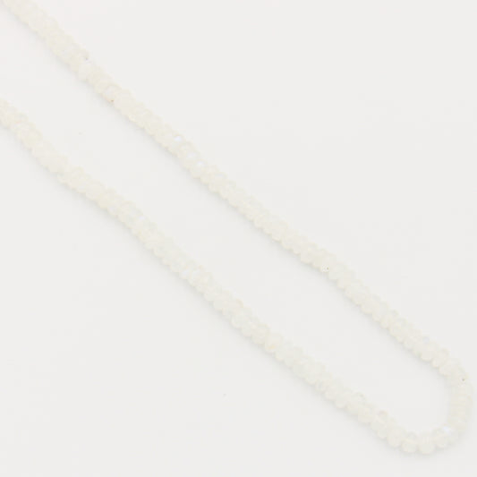 Moonstone Beaded Sterling Necklace 5mm - Adjustable