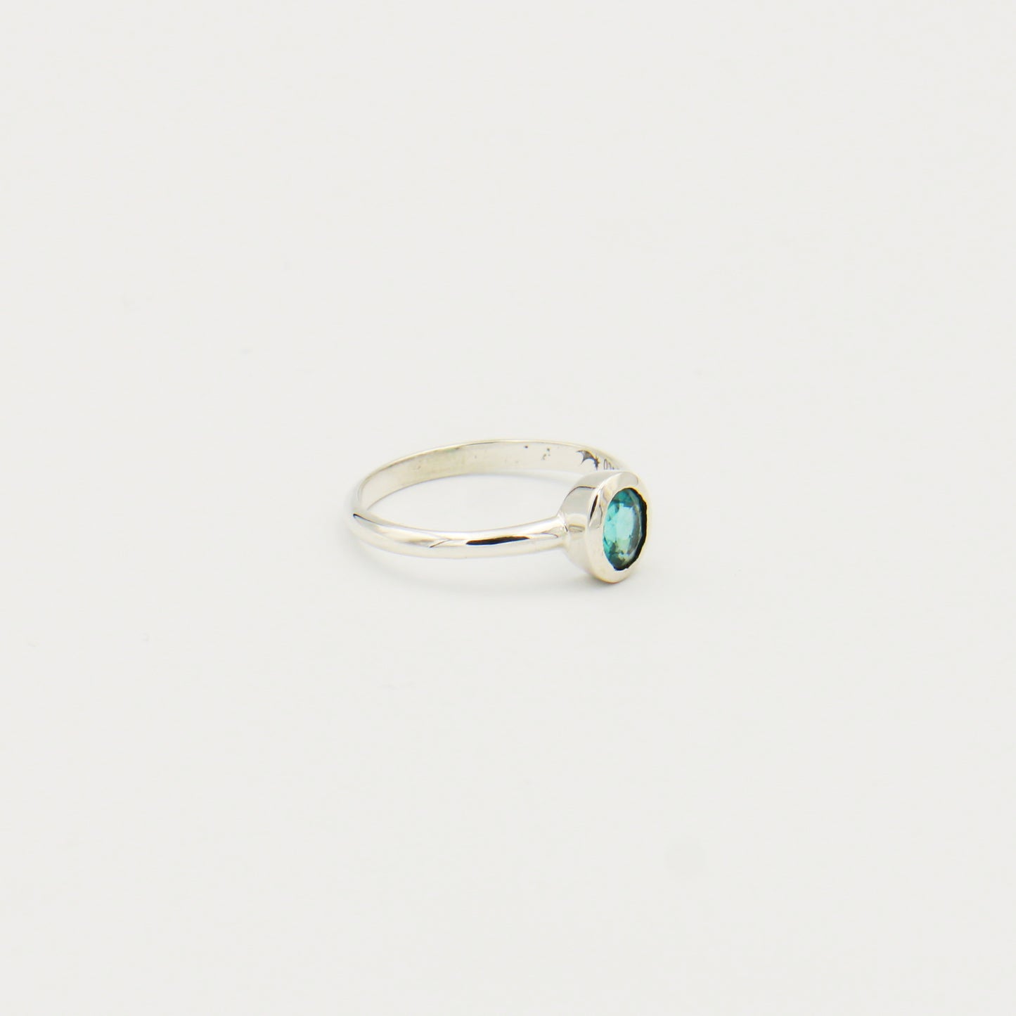 Blue Topaz Oval Sterling Ring Size 8