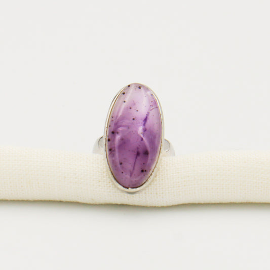 Phantom Amethyst Large Oval Sterling RP Ring Size 8