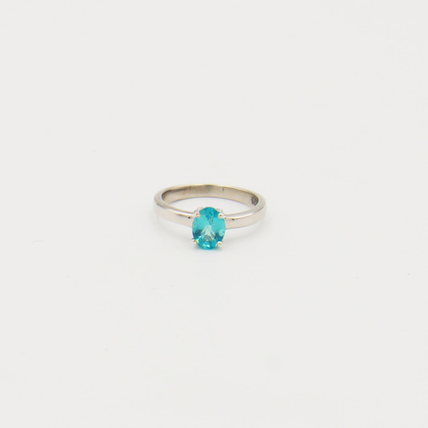 Apatite Oval Sterling Ring Size 6