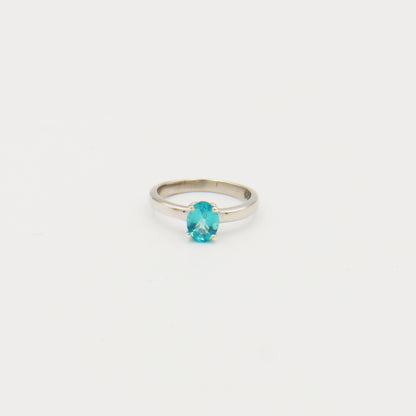 Apatite Oval Sterling Ring Size 6