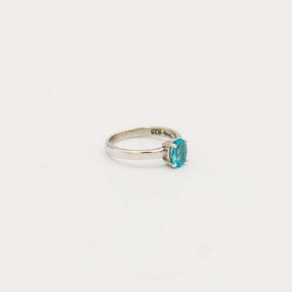 Apatite Oval Sterling Ring Size 6