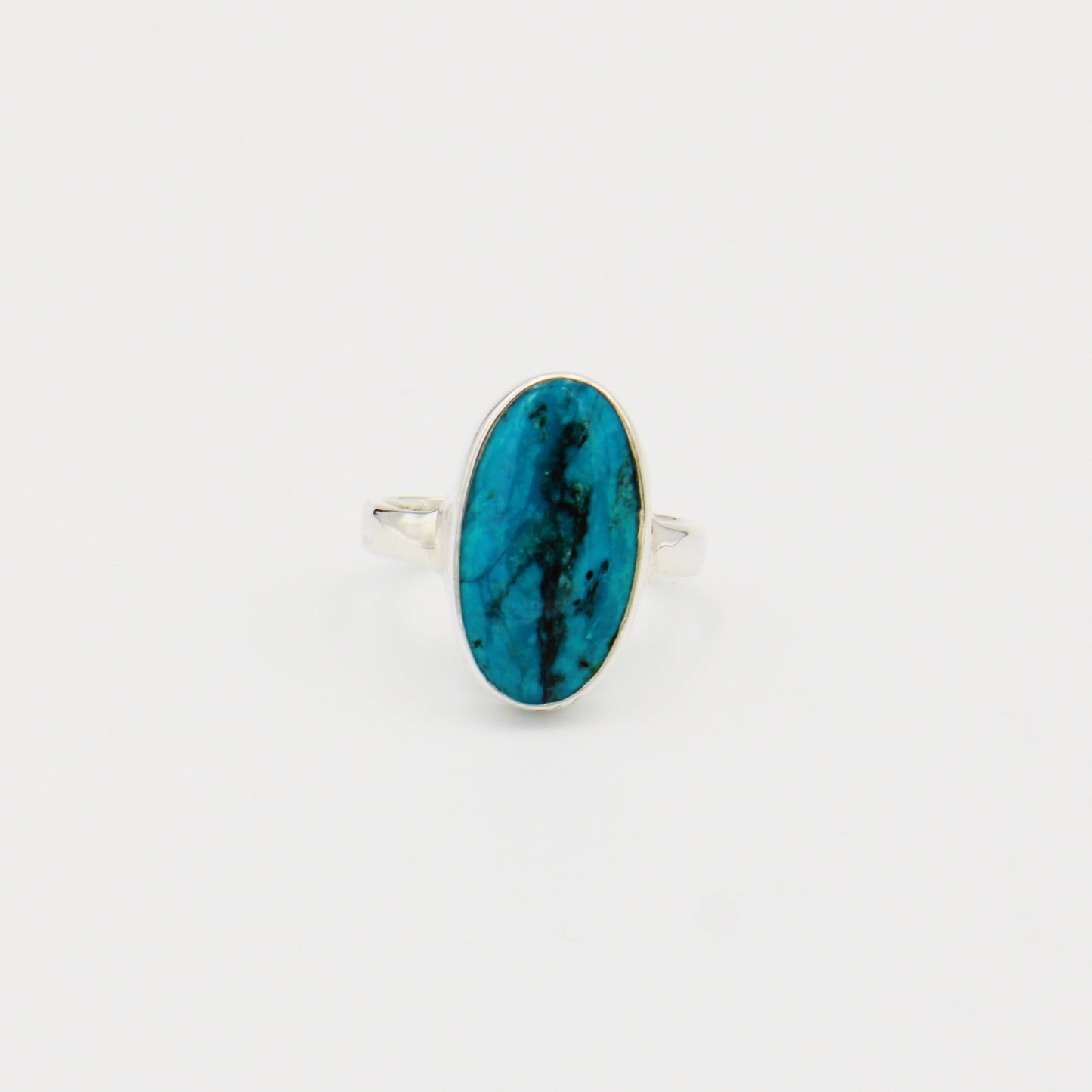 Shattuckite Oval Sterling Ring Size 10
