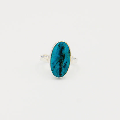Shattuckite Oval Sterling Ring Size 10