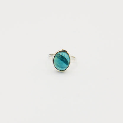 Flourite Oval Sterling Ring Size 8