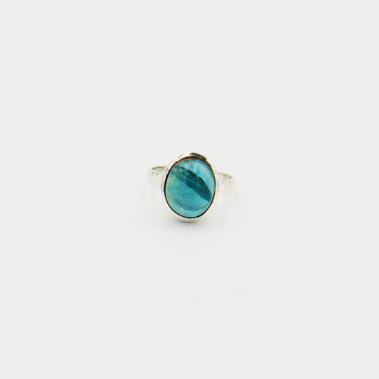 Flourite Oval Sterling Ring Size 8