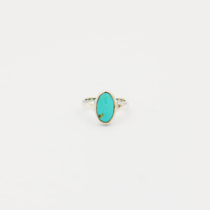 Turquoise Oval Sterling Ring Size 5