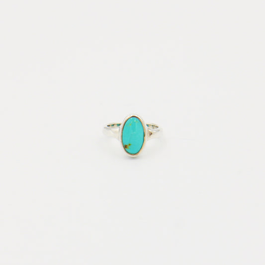 Turquoise Oval Sterling Ring Size 5