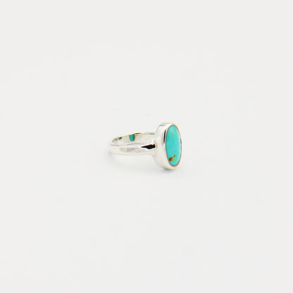 Turquoise Oval Sterling Ring Size 5