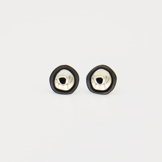 Sterling & Oxidized Sterling Round Studs