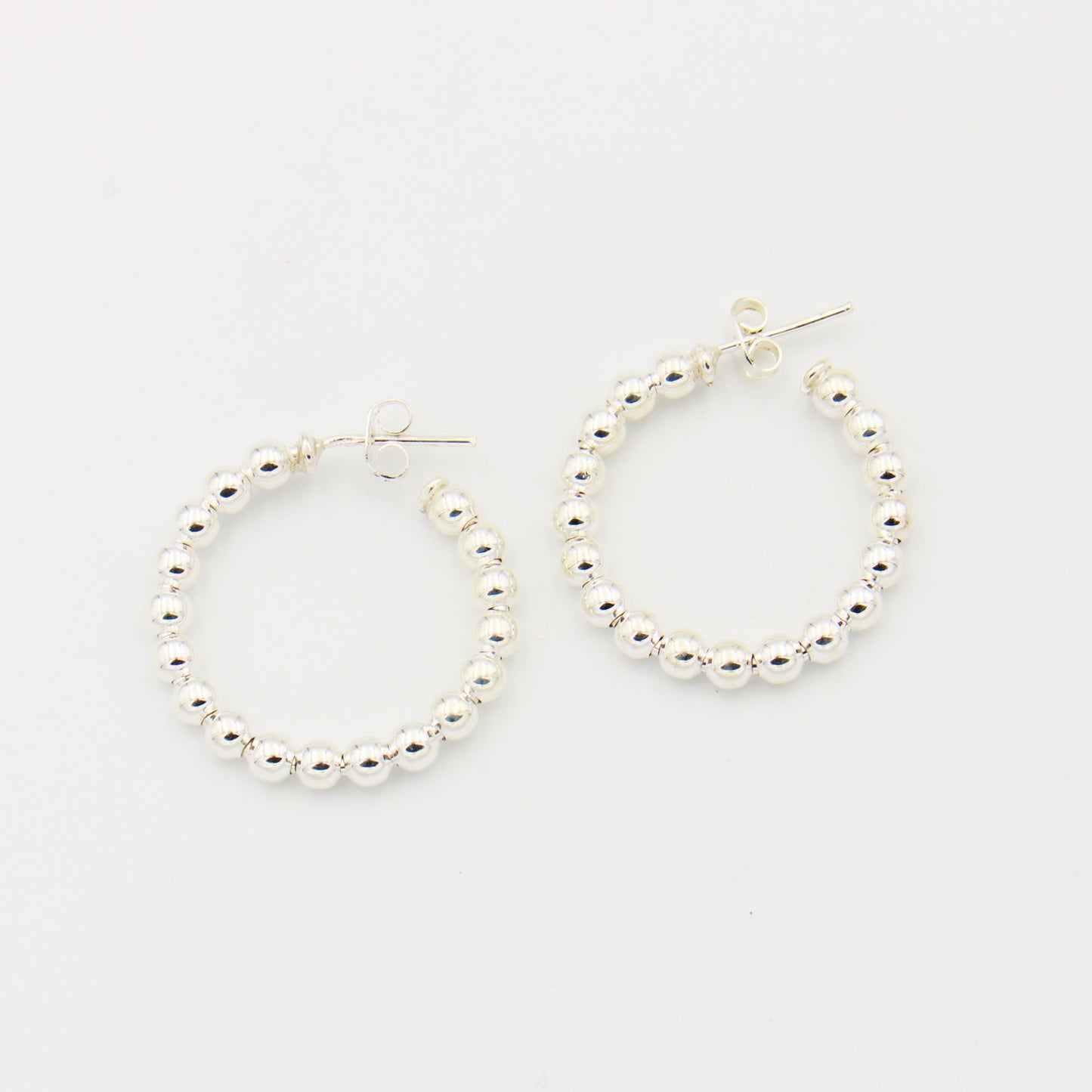 Sterling Silver Ball Hoops 30mm